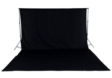 TŁO FOTOGRAFICZNE CZARNE 3x6m BLACK SCREEN MATOWE