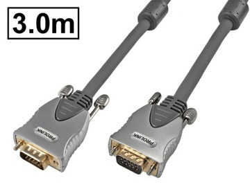 Kabel VGA-VGA HD15P DDC WQXGA HQ PROLINK EXCL 3m