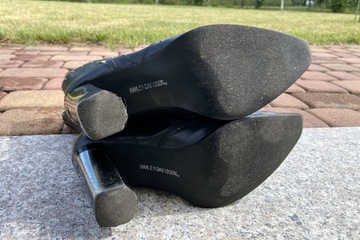 Damskie Buty Motocyklowe HARLEY DAVIDSON - Czarne Skórzane Rozmiar 39