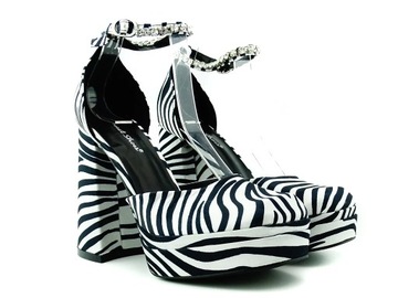 Buty na platformie zebra platformy 35