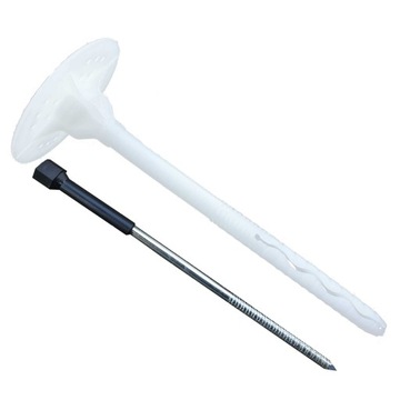 Дюбель из пенопласта с металлическим штифтом, 28 см.