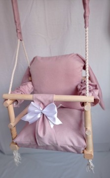 КАЧЕЛИ 3в1 ДЕТИ кролик РОЗОВЫЙ дом сад комната бархатное сиденье подарок