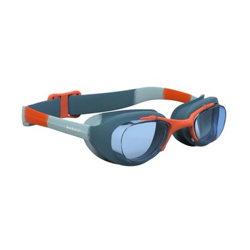 Okulary pływackie dziecięce regulowane nieparujące jasne szkła szary orange