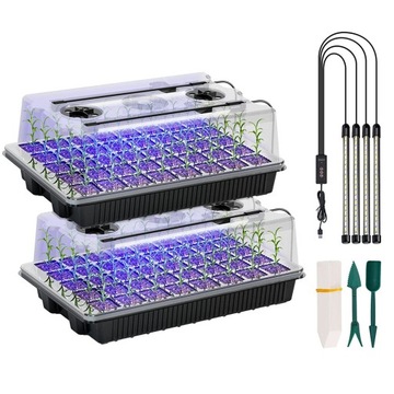 Лотки для проращивания семян 2 в 1 с освещением, 3 режима, комплект для проращивания семян