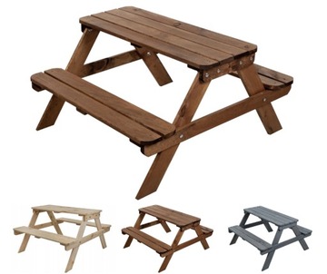 Stół piknikowy z ławkami stół ogrodowy drewniany stolik dla dzieci 1-4 lat