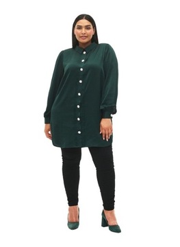 TUNIKA ZIELONA KOSZULA OZDOBNE GUZIKI PLUS SIZE 919B 52
