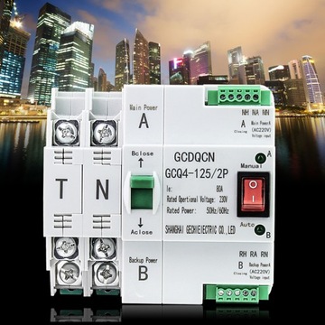 Двойной автоматический выключатель питания 63A 2P