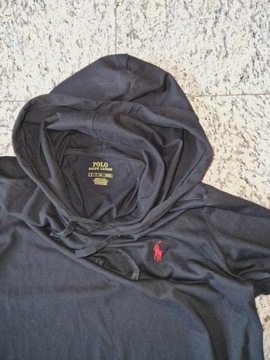 Polo Ralph Lauren koszulka z długim rękawem czarna kaptur r.170 longsleeve