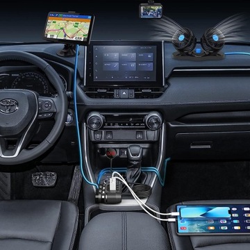 РАЗДЕЛИТЕЛЬ РАЗДЕЛИТЕЛЬ НА 3 ГНЕЗДА ПРИКУРИВАТЕЛЯ USB QC БЫСТРОЕ ЗАРЯДНОЕ УСТРОЙСТВО