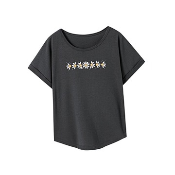 Женская летняя футболка с круглым вырезом для повседневного ношения с рюкзаком размера XXL.