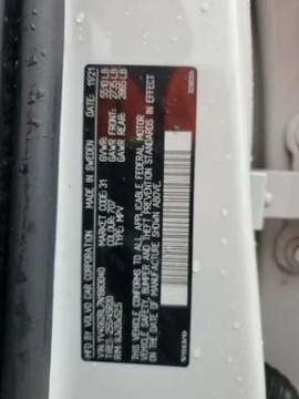 Volvo XC60 II 2021 Volvo XC 60 2.0 benzyna 300KM 4X4 wersja Inscription, mala szkoda 2.0, zdjęcie 12