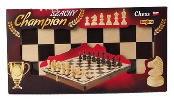 Szachy Champion Magiera drewniane