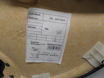 ОБИВКА БОКОВОЙ ДВЕРИ ЗАДНЯЯ ЛЕВАЯ MERCEDES-BENZ C CLASS W203