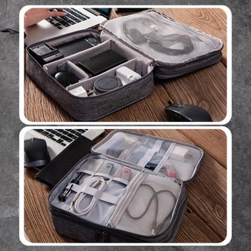 ORGANIZER PODRÓŻNY TORBA ETUI NA ŁADOWARKI KABLE