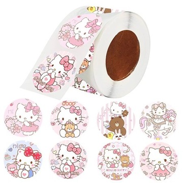 NAKLEJKI motywacyjne Rolka 500 sztuk! HELLO KITTY