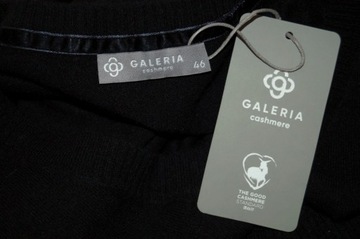 GALERIA CASHMERE 100% kaszmir czarny puszysty NOWY 46