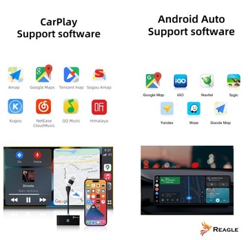 BEZPRZEWODOWY CARPLAY ANDROID AUTO ADAPTER SAMOCHODOWY APPLE IPHONE