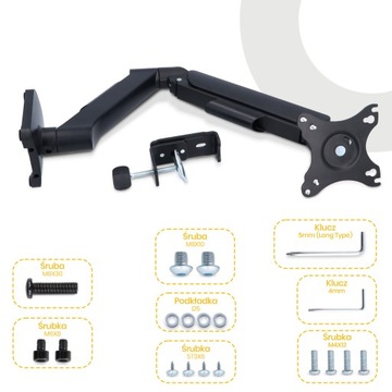 UCHWYT MONITORA 17-32 Regulowany Biurkowy STATYW PODSTAWA Stojak Ramię WX-W