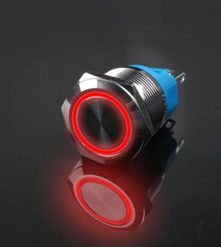Przycisk przełącznik 16mm podświetlany LED 230V bi