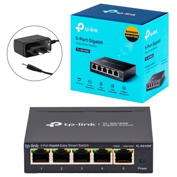 ЭНЕРГОСБЕРЕГАЮЩИЙ ПЕРЕКЛЮЧАТЕЛЬ TP-Link TL-SG105E 5 портов 1000 Мбит/с УПРАВЛЯЕМЫЙ