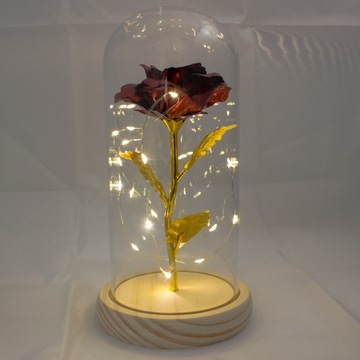 ИСКУССТВЕННАЯ ВЕЧНАЯ РОЗА В СТЕКЛЕ НОЧНИК ПОДАРОК ​​НА ДЕНЬ ВАЛЕНТИНА ДЛЯ НЕЕ