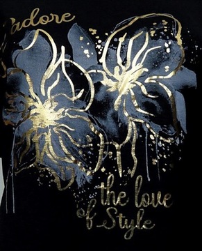 КОМПЛЕКТ * ЦВЕТЫ * OVERSIZE * БЛУЗКА + СВОБОДНЫЕ ШОРТЫ ОДИН РАЗМЕР черный