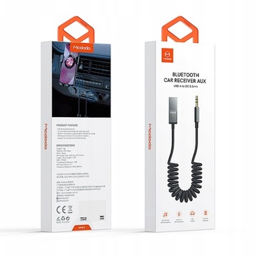 MCDODO TRANSMITER ADAPTER ODBIORNIK AUDIO BLUETOOTH 5.1 AUX DO SAMOCHODU