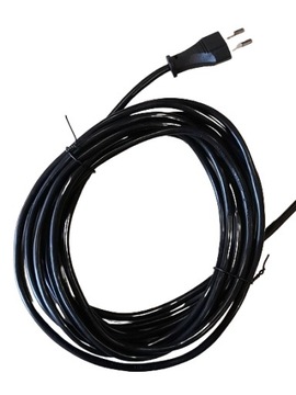 Przewód PVC czarny H05VV-F 2x0,75 okuty L-01 5,15 mb wtyczka płaska