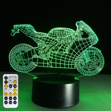 3D светодиодный мотоцикл мотоцикл USB + пульт дистанционного управления