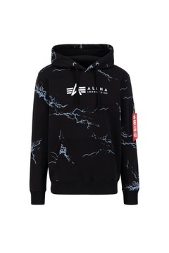 Alpha Industries Lightning AOP Hoody čierna/biela XXL