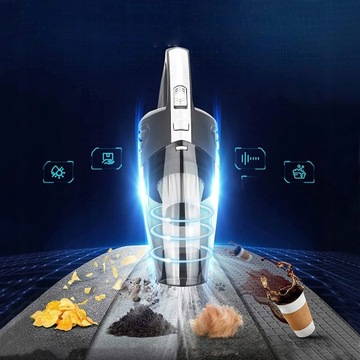 ODKURZACZ SAMOCHODOWY BEZPRZEWODOWY RĘCZNY MOCNY AKUMULATOROWY DO AUTA 120W