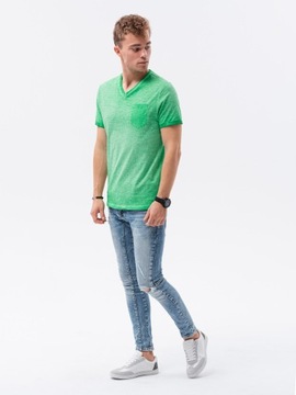 T-shirt męski bawełniany S1388 zielony M