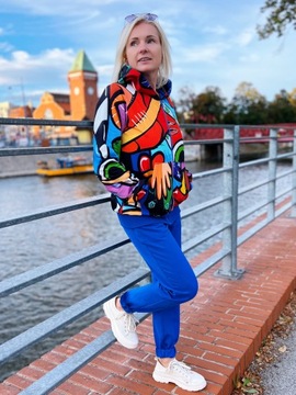 Bluza z kapturem oryginalna zamek L/XL FloModo kolory wzory - Niespodzianka