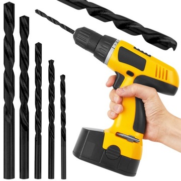 ZESTAW WIERTEŁ WIERTŁA DO WKRĘTARKI UNIWERSALNE HSS 4-10 mm 5 szt.