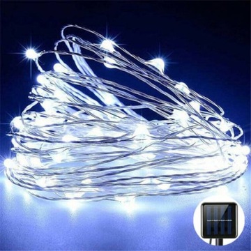 Проводные солнечные садовые светильники 200Led IP44 Холодный белый