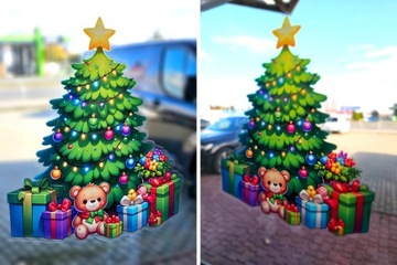 Новогодние наклейки, украшения на окна, стекло 50х60 для детской комнаты. Рождественская елка