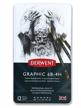 Ołówki Derwent Graphic Medium 6B-4H 12 szt.