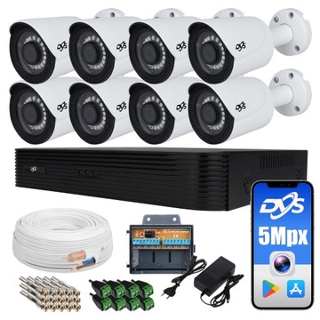Zewnętrzny monitoring 8 kamer 5Mpx aplikacja P2P