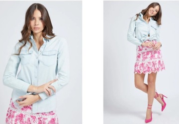 GUES KOSZULA JEANS HAFT LOGO XS 34