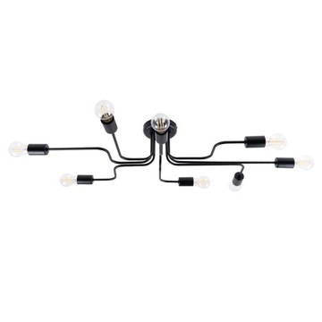 LAMPA sufitowa led VECTOR 8 punktów światła czarna nowoczesna do sypialni