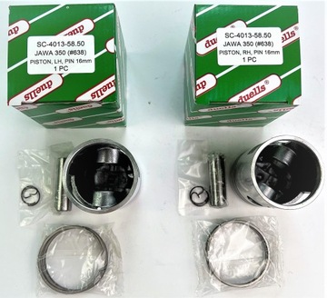 Поршни CZ 350 472 Jawa 634 360 R2 58.50 комплект Duells штифт 16 мм