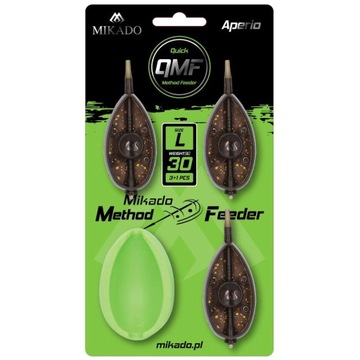 Koszyk Mikado Method Feeder Aperio QMF L zestaw 3x60g + foremka