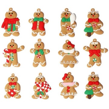 12 Pcs Gingerbread Man Christmas Tree Decorat