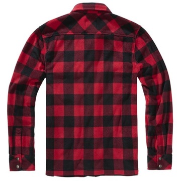 Koszula w kratę polarowa Brandit Jeff Fleece Long Sleeve Czerwona 5XL