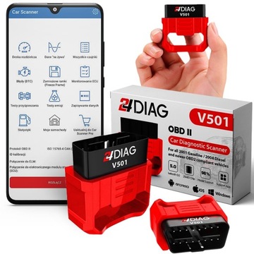 TESTER DIAGNOSTYCZNY INTERFEJS ELM327 BLUETOOTH 5.0 OBD2 V501 SAE ISO| PL