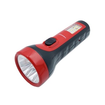 Latarka akumulatorowa LED klasyczna z wtyczką 15CM ręczna 2 tryby 120m