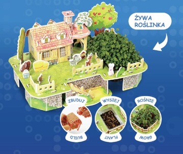 Puzzle 3d piankowe z nasionkami do wysiania Fun4Kids Tęczowy Dom
