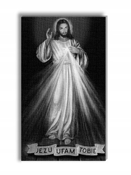 Czarno biały obraz Jezus Miłosierny JUT 20 x 30