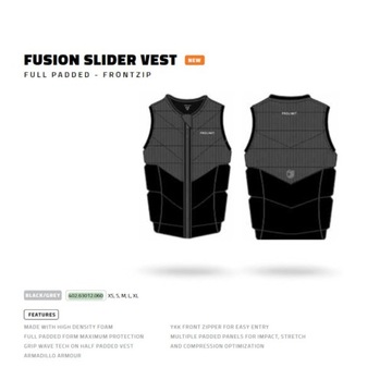 Жилет Prolimit Slider Fusion Full Padded FZ Черный Серый 2024 M