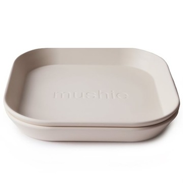 Talerzyki MUSHIE Square 2 sztuki Ivory